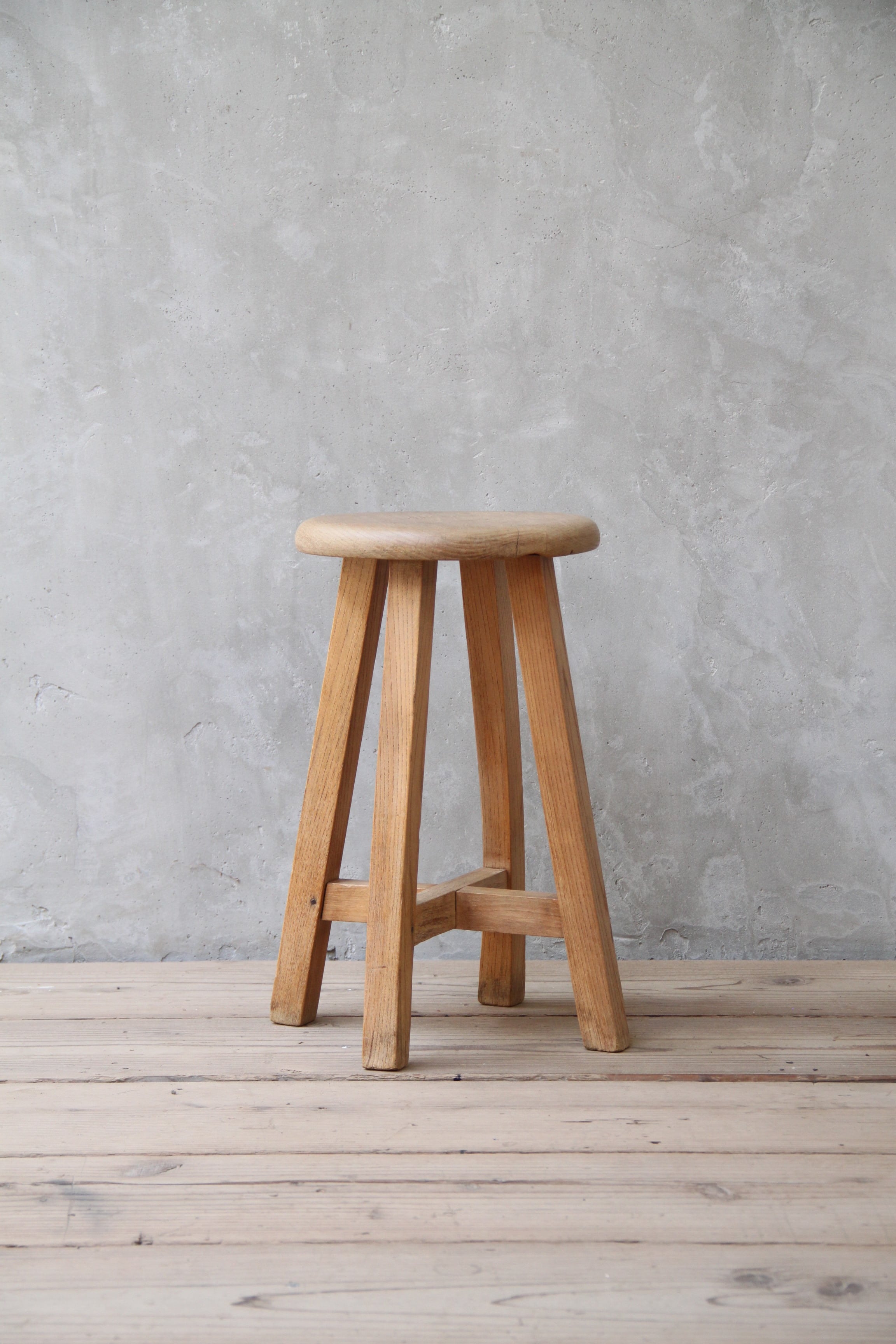 【送料無料】杢の良いスツール 古家具/アンティーク/スツール/無垢/丸イス/椅子