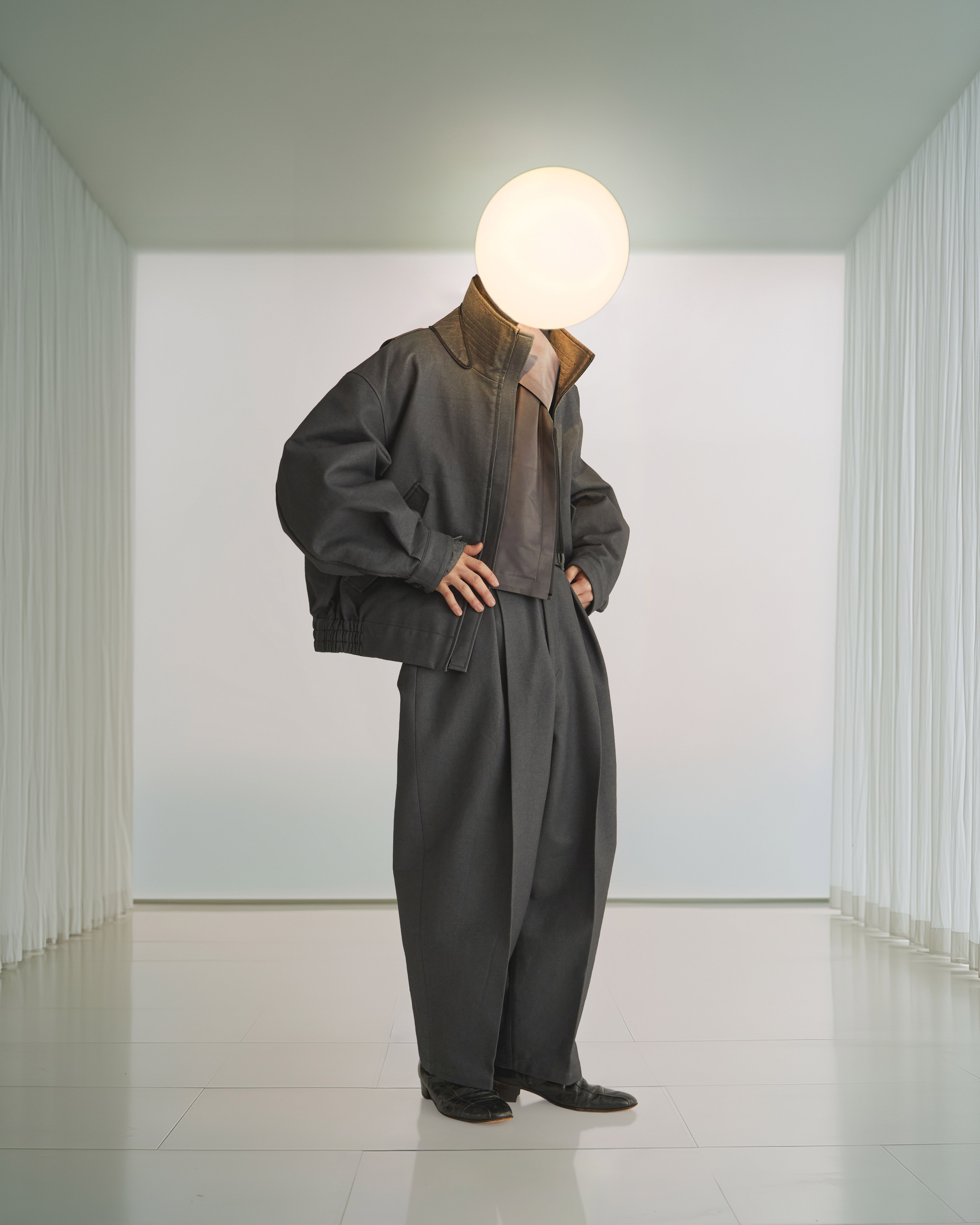 予約販売 | i'm here : - “COTTON LEATHER” BLOUSON ：Gray｜コットン