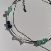 ハート×天然石　2連ネックレス［SSN039］