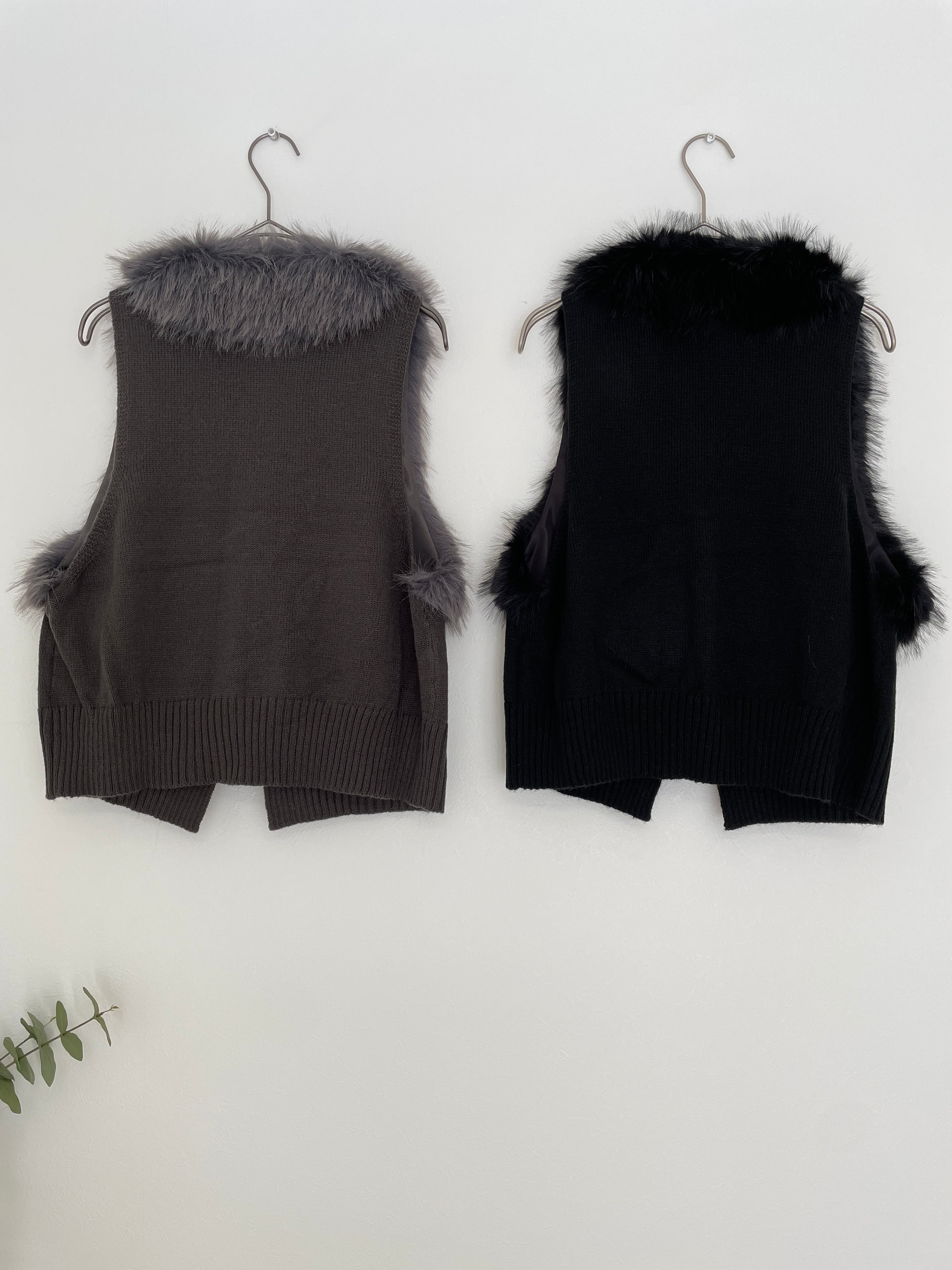 【SELECT】フェイクファー切替ショートジレ