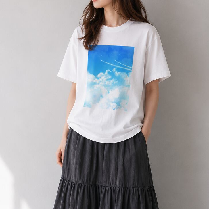 飛行機雲 Tシャツ WHITE(men&women)