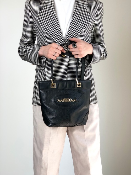 GUCCI グッチ グッチシマ トートバッグ ブラック レザー 145994 vintage ヴィンテージ オールド gfpgkn