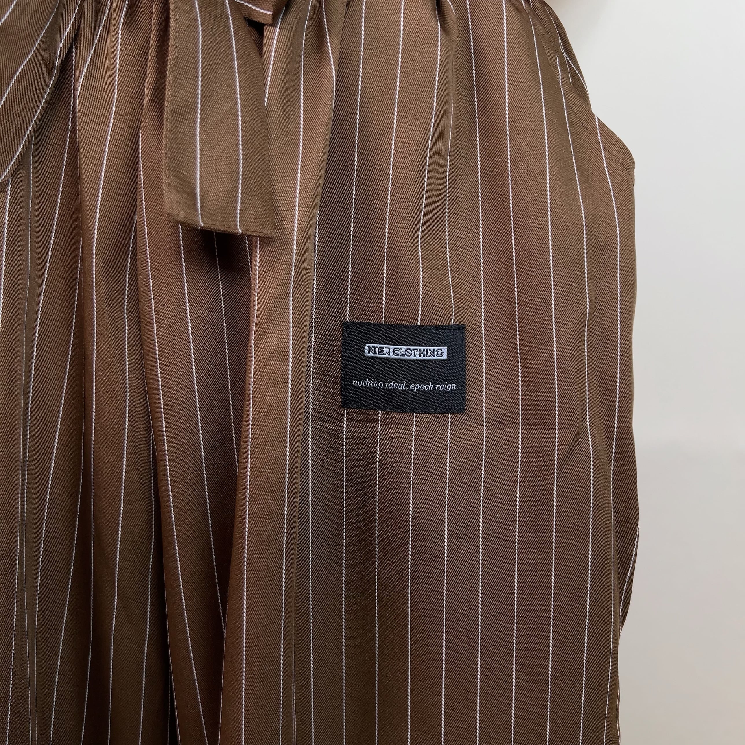 BIG SILHOUETTE STRIPE WIDE PANTS【BROWN】 | NIER CLOTHING powered by BASE