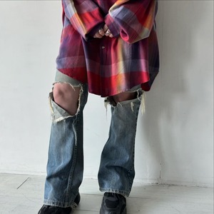 -Levi's- 70's 646 grunge damage flare denim pants