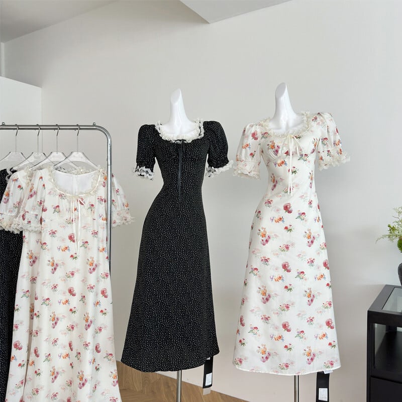 【dress】レースドッキングワンピース M31736