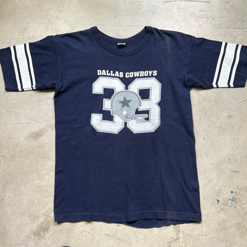 80年代 チャンピオン Champion トリコタグ NFL DALLAS COWBOYS ダラスカウボーイズ 3連プリント プリントTシャツ USA製 メンズL ヴィンテージ /eaa343858