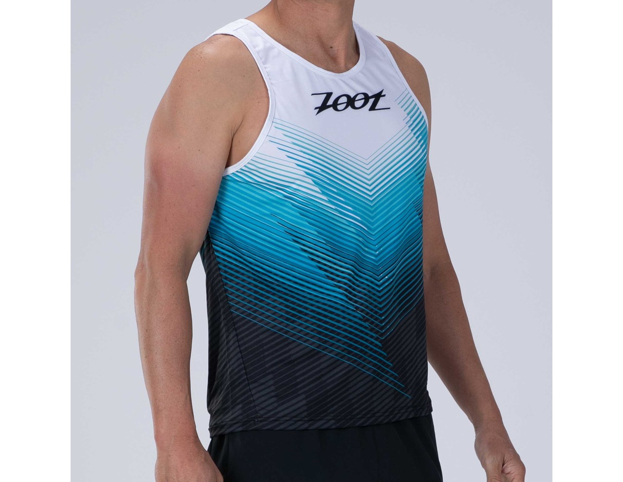 MEN RUN SINGLET (BLUE WAVE)　メンズ　タンクトップ　シングレット　アスリート専用　ZMR11076
