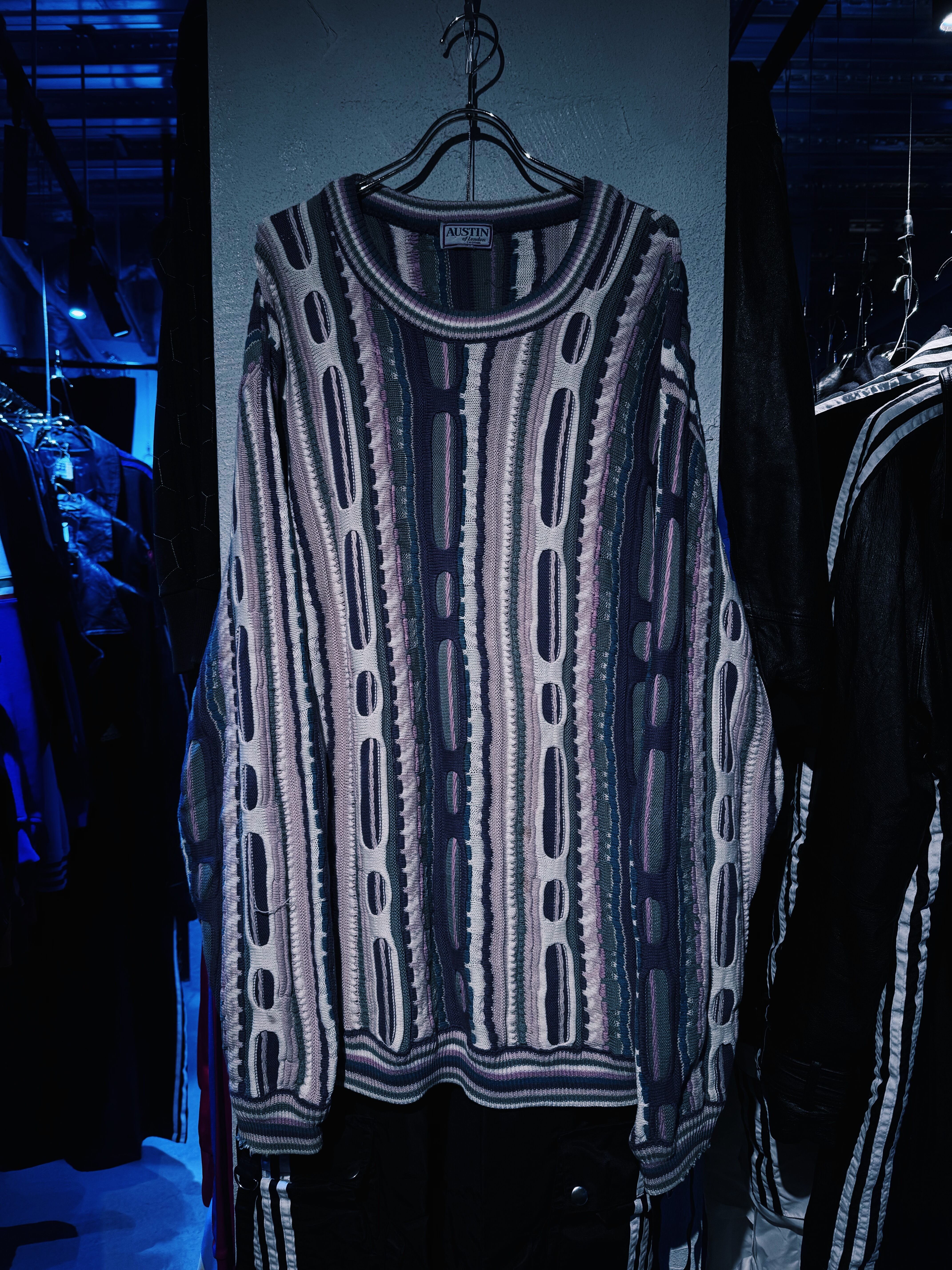 【D4C】Euro vintage mulch color 3D design knit pullover