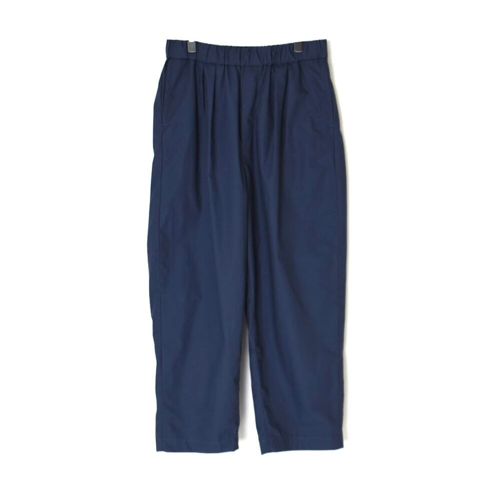 maison de soil | COTTON DYED WEATHER 2TUCK TAPERED EASY PANTS( navy )
