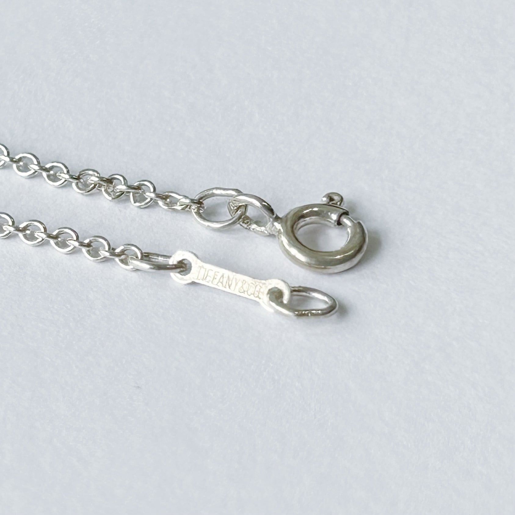 T7059】Tiffany&Co. open heart necklace big/silver925/ティファニー