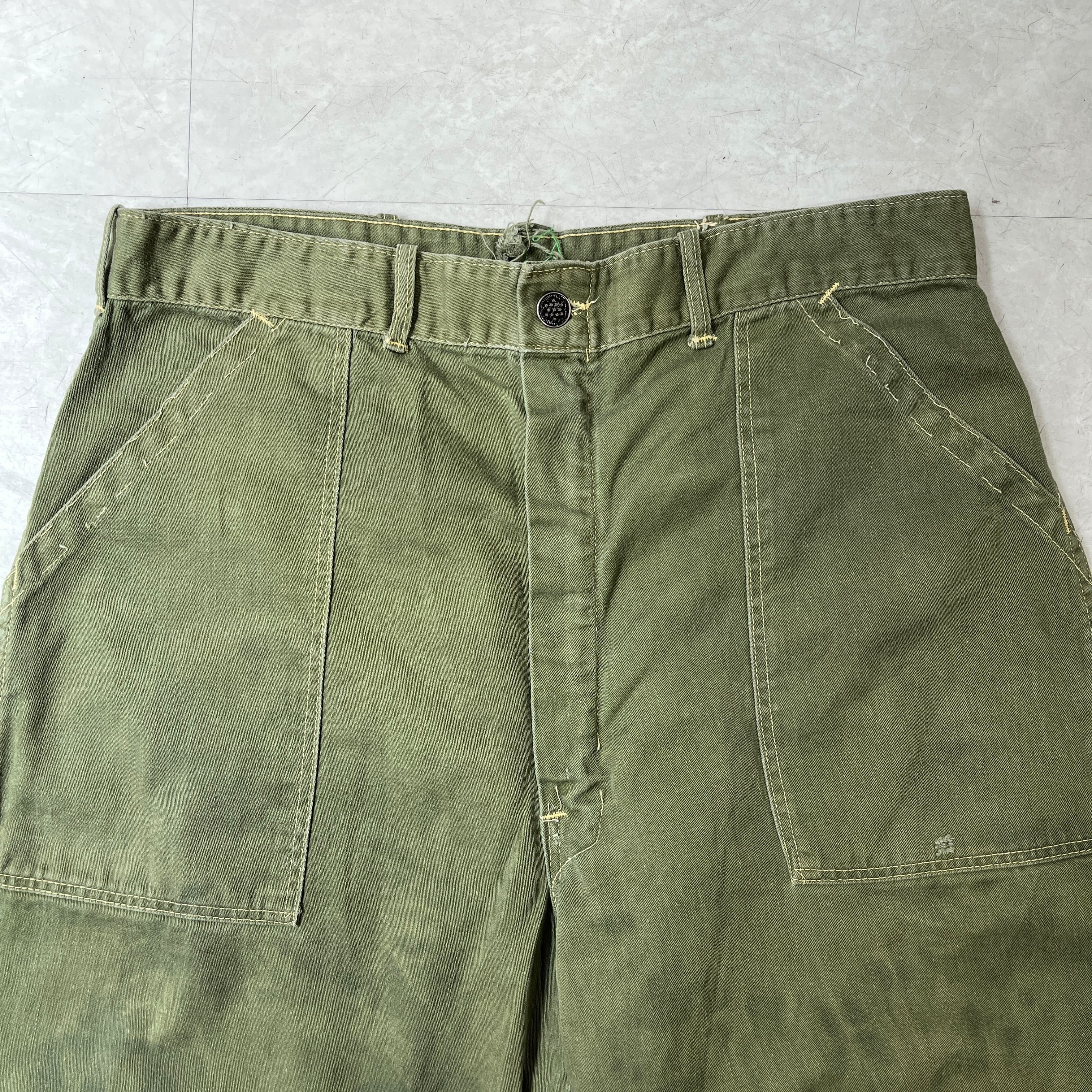 US ARMY 60s 前期 ベイカーパンツ ボタンフライ 50's U.S.ARMY 最初期 ベイカーパンツ ボタンフライ 表記(SMALL