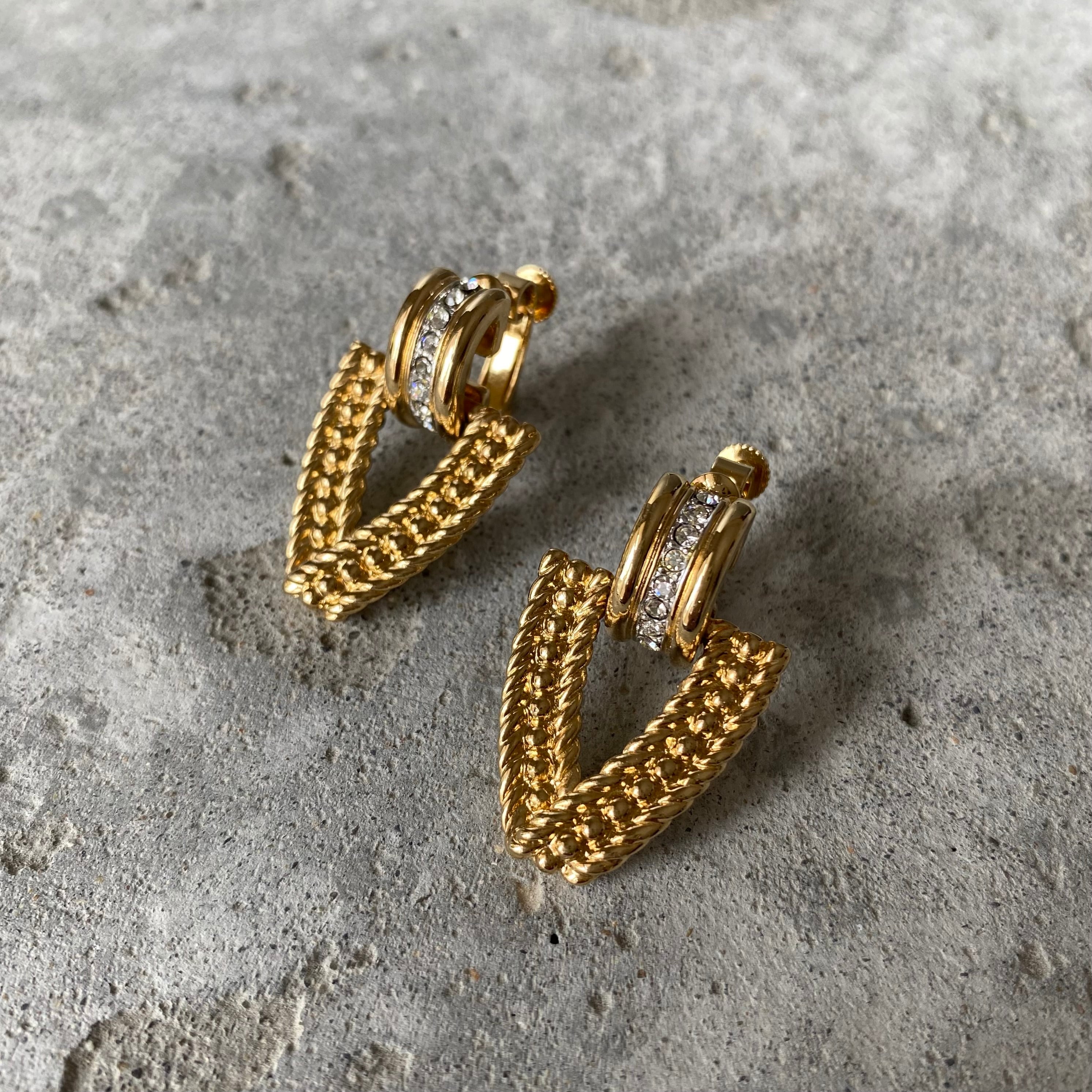 Used Pierre cardin gold swing earrings レトロ ユーズド ピエール ...
