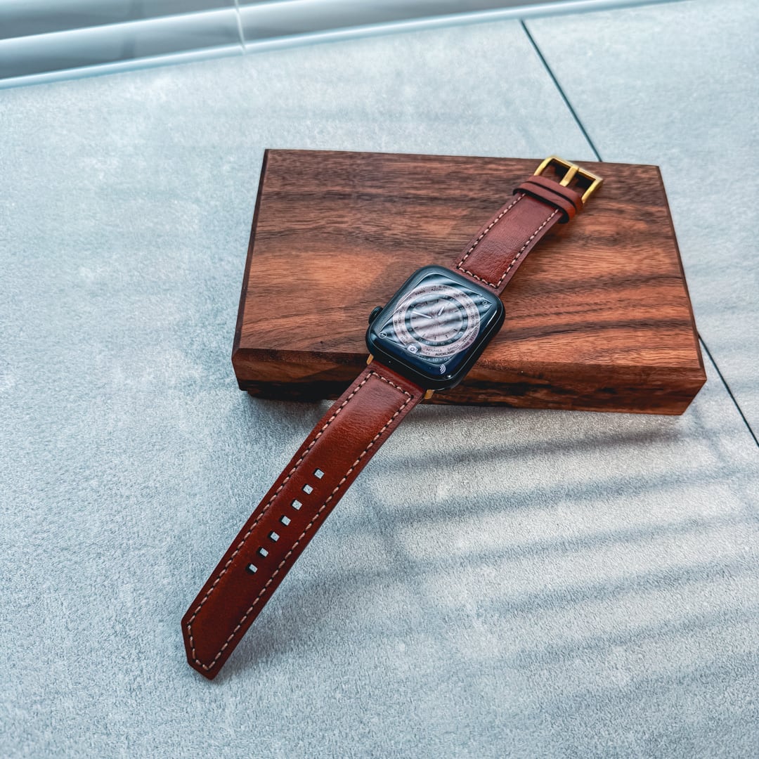 ペキニエ　レッド レザーバンド 栃木レザー Google Pixel Watch専用交換バンド 【Harmonia-shop】