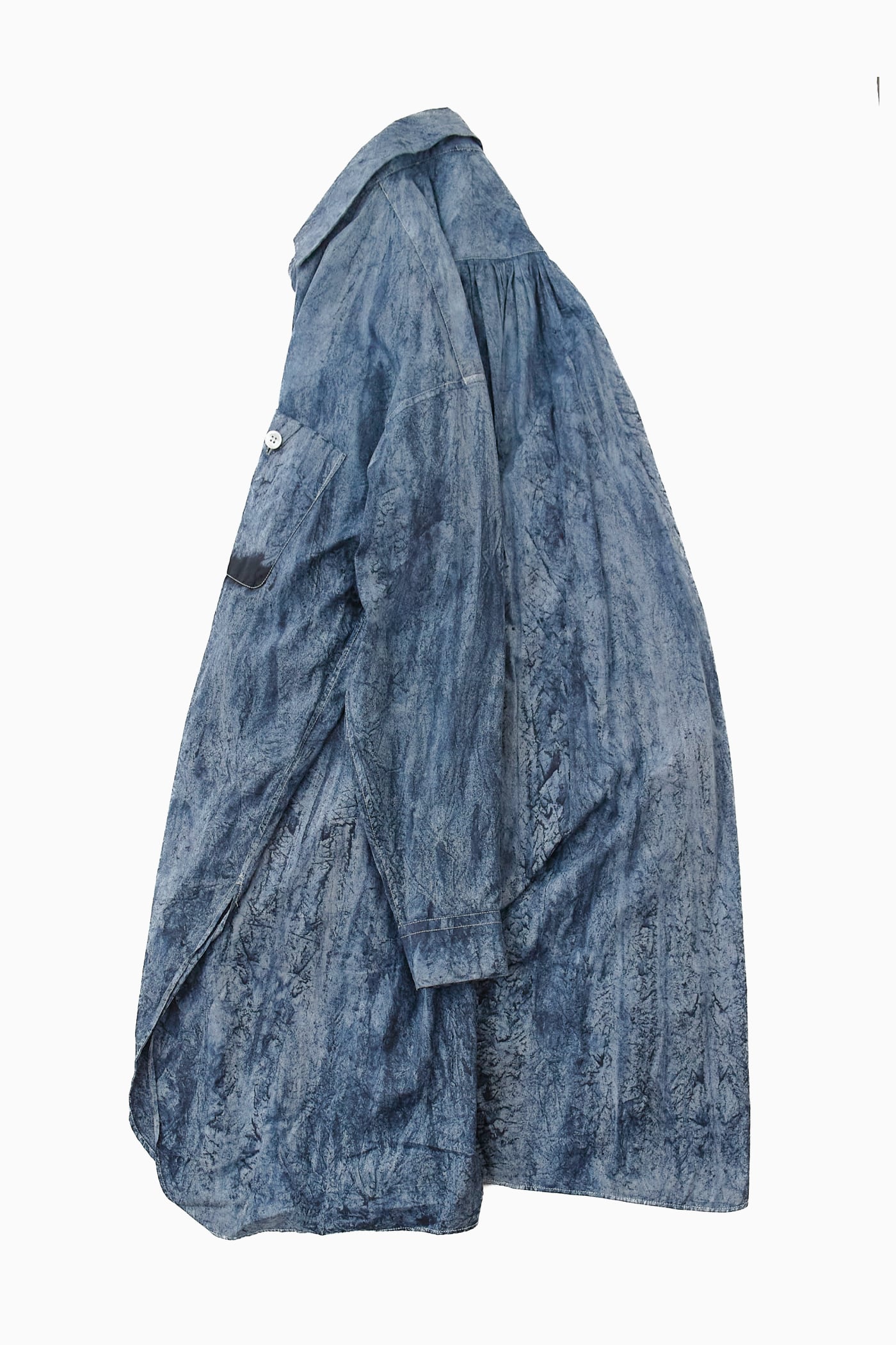 90s】ISSEY MIYAKE 製品染 LONG GATHERED SHIRT | Reben