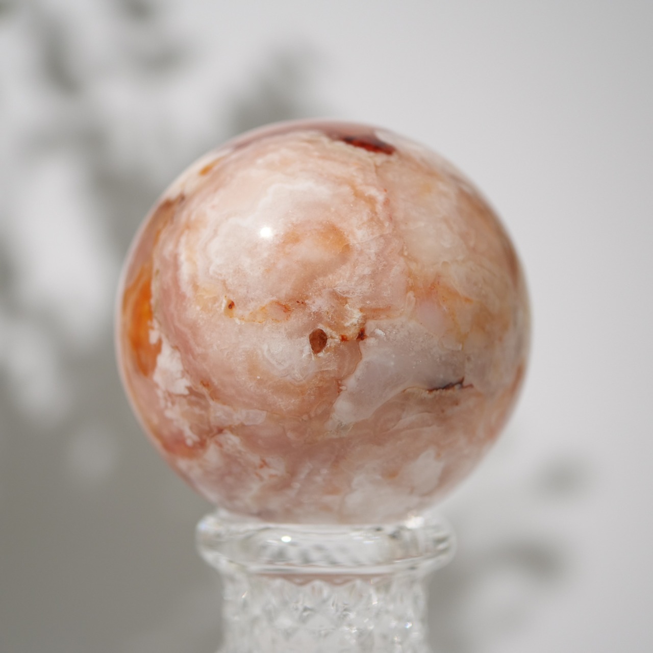 カーネリアン フラワーアゲート / スフィア【φ5.7cm】