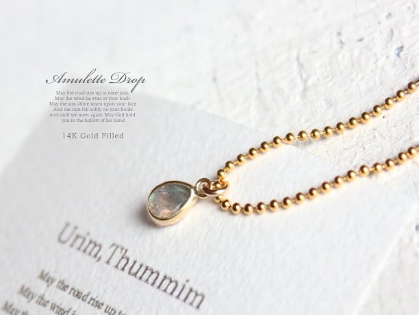 Amulette Drop 14KGF ネックレス・ラブラドライト・40cm