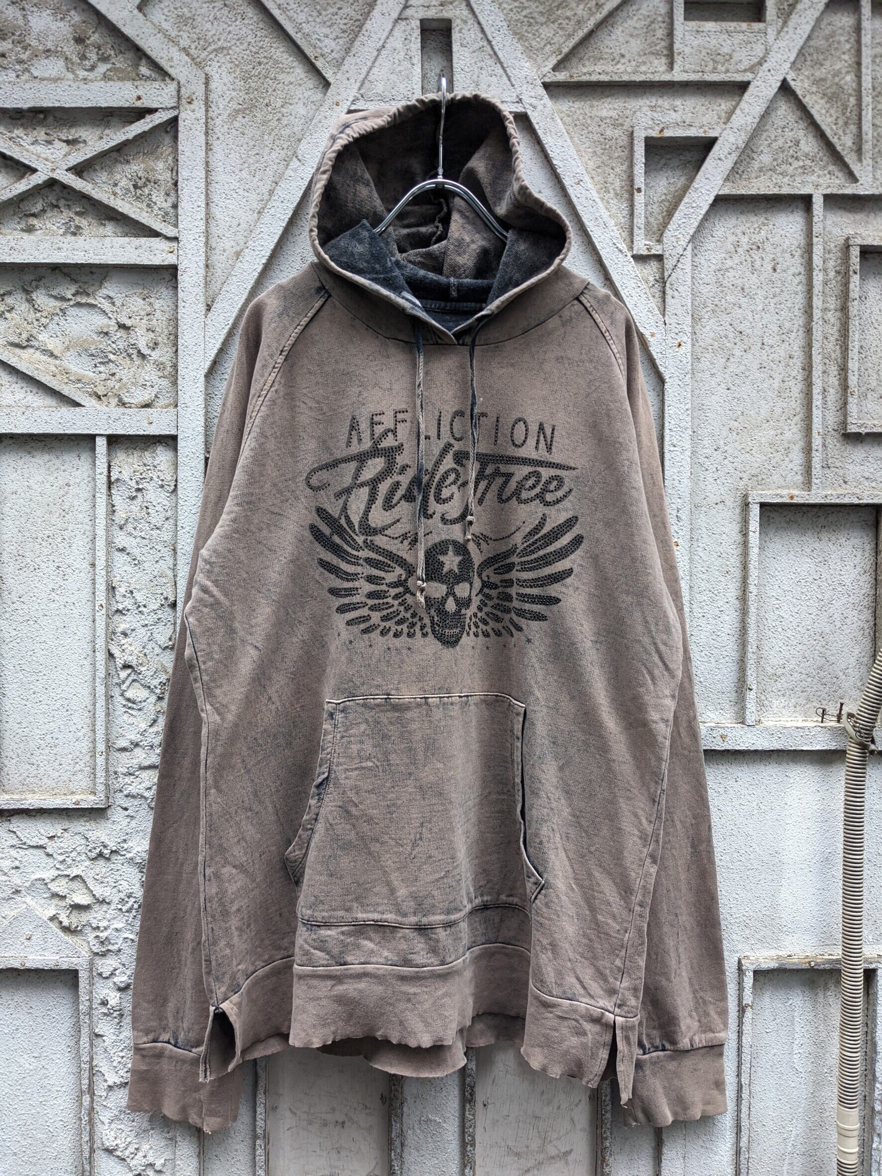 "LINE STONE" fade hoodie