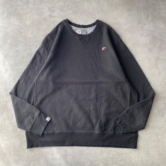 ラッセルアスレチック スウェット 古着 無地 刺繍 XL 黒 赤 12590