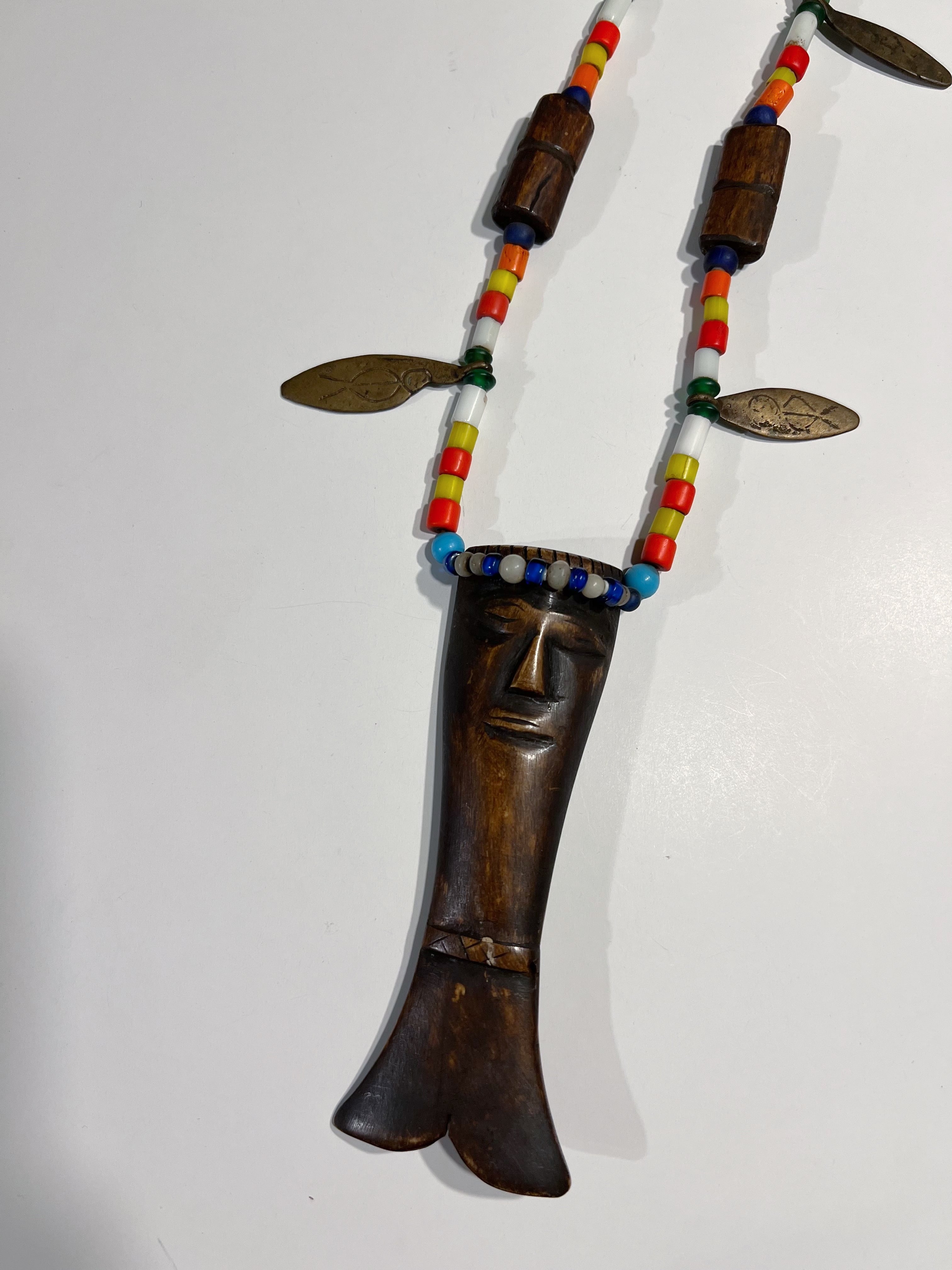 Vintage NAGA wood face Necklace ( ヴィンテージ ナガ族 ウッド