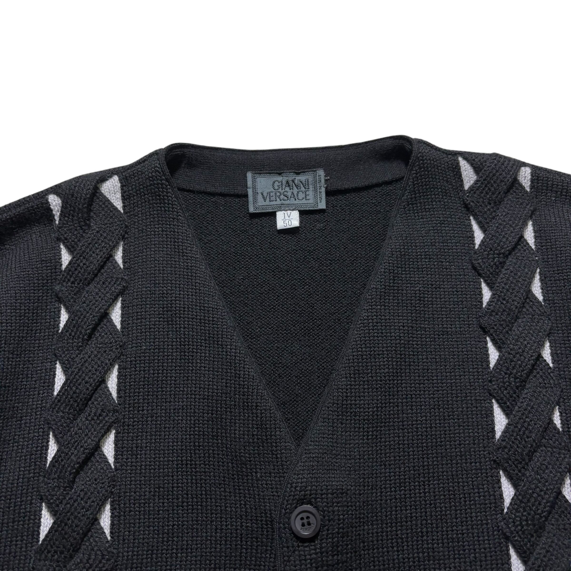 vintage GIANNI VERSACE black cardigan | NOIR ONLINE
