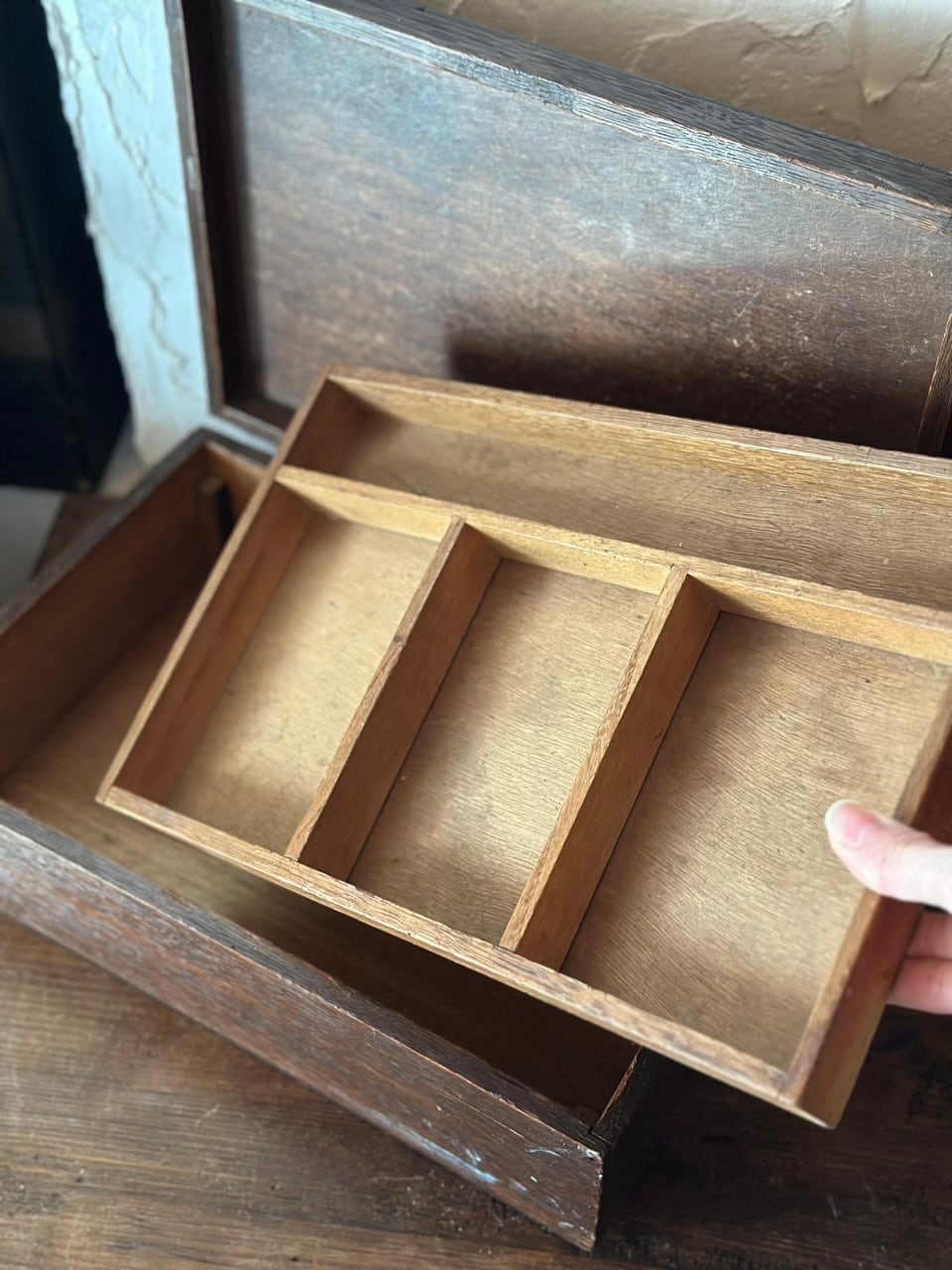 二段式 木製道具箱 木箱 収納ウッドボックス | Brocante de La Cocotte