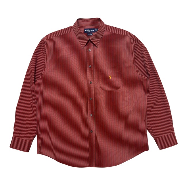 古着 ラルフローレン 隠しボタンダウンシャツ クリーニング済み 90s Ralph Lauren ストライプ BLAIRE メンズXL