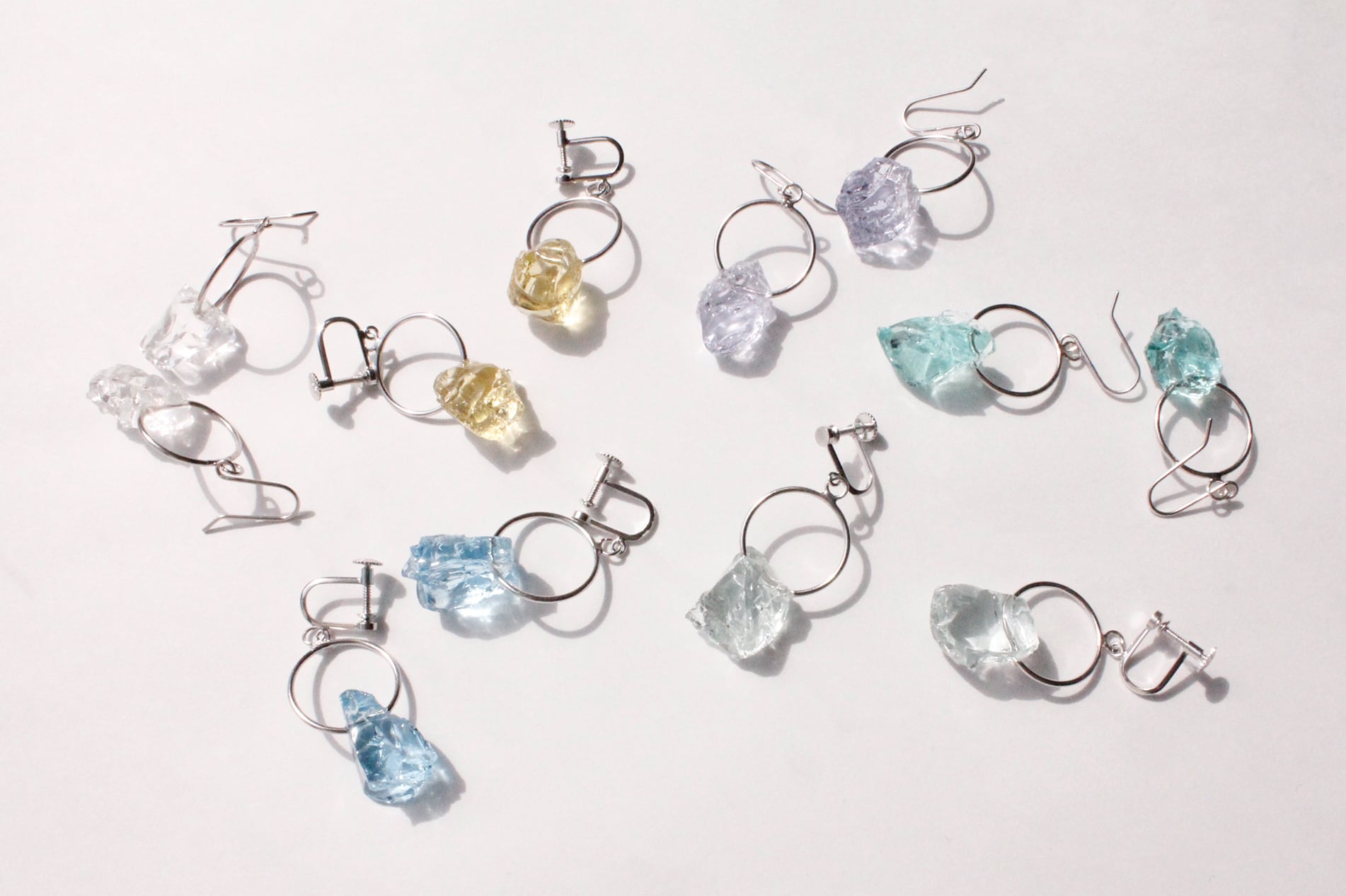 イヤリング交換可能】FRAGMENT green | ON glass jewelry