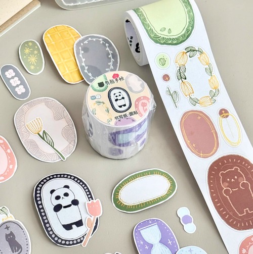 新作☆ EE204｜EverEin【圆贴】型抜き 紙テープ 書けるロールシール