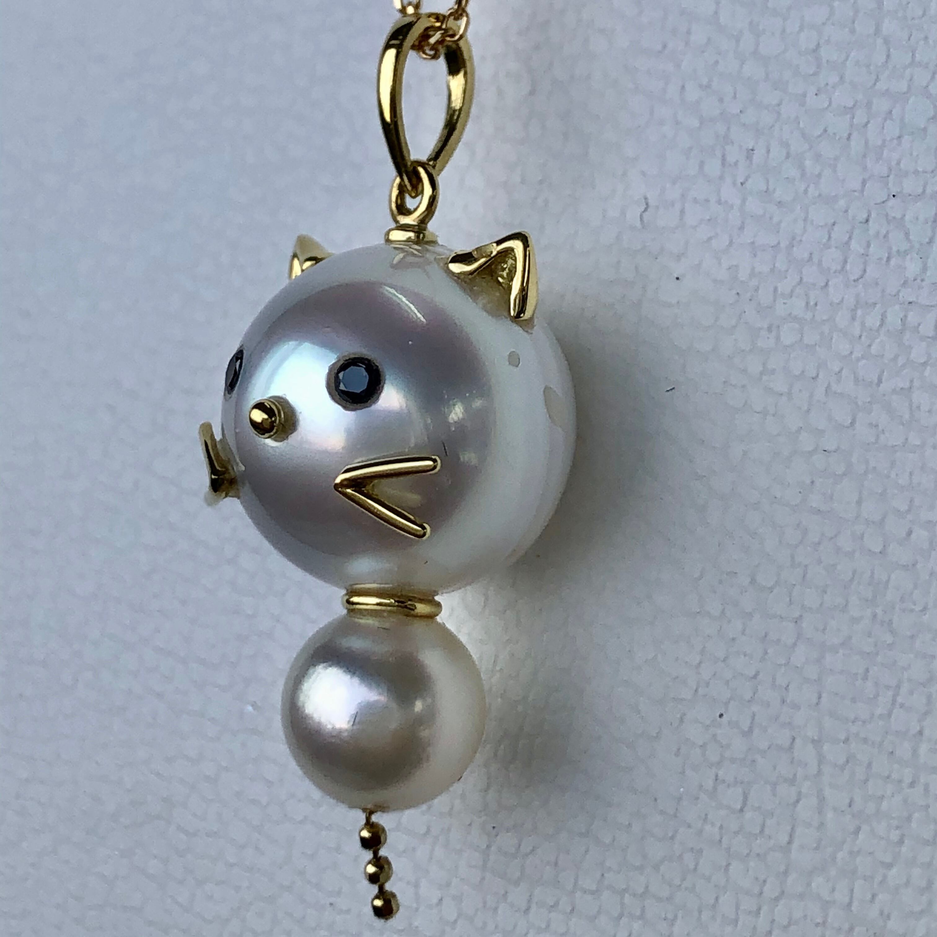 アニマルジュエリー ネコのペンダント | 【 j-kaneko/shop 】パール
