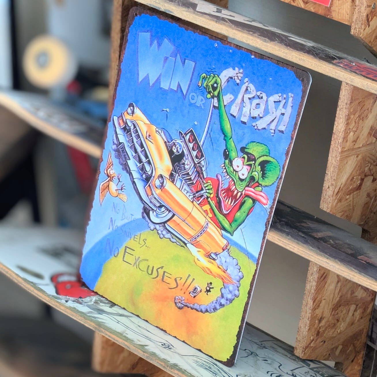 送料無料！ちょうどいいブリキ看板 【 RAT FINK ( ラットフィンク