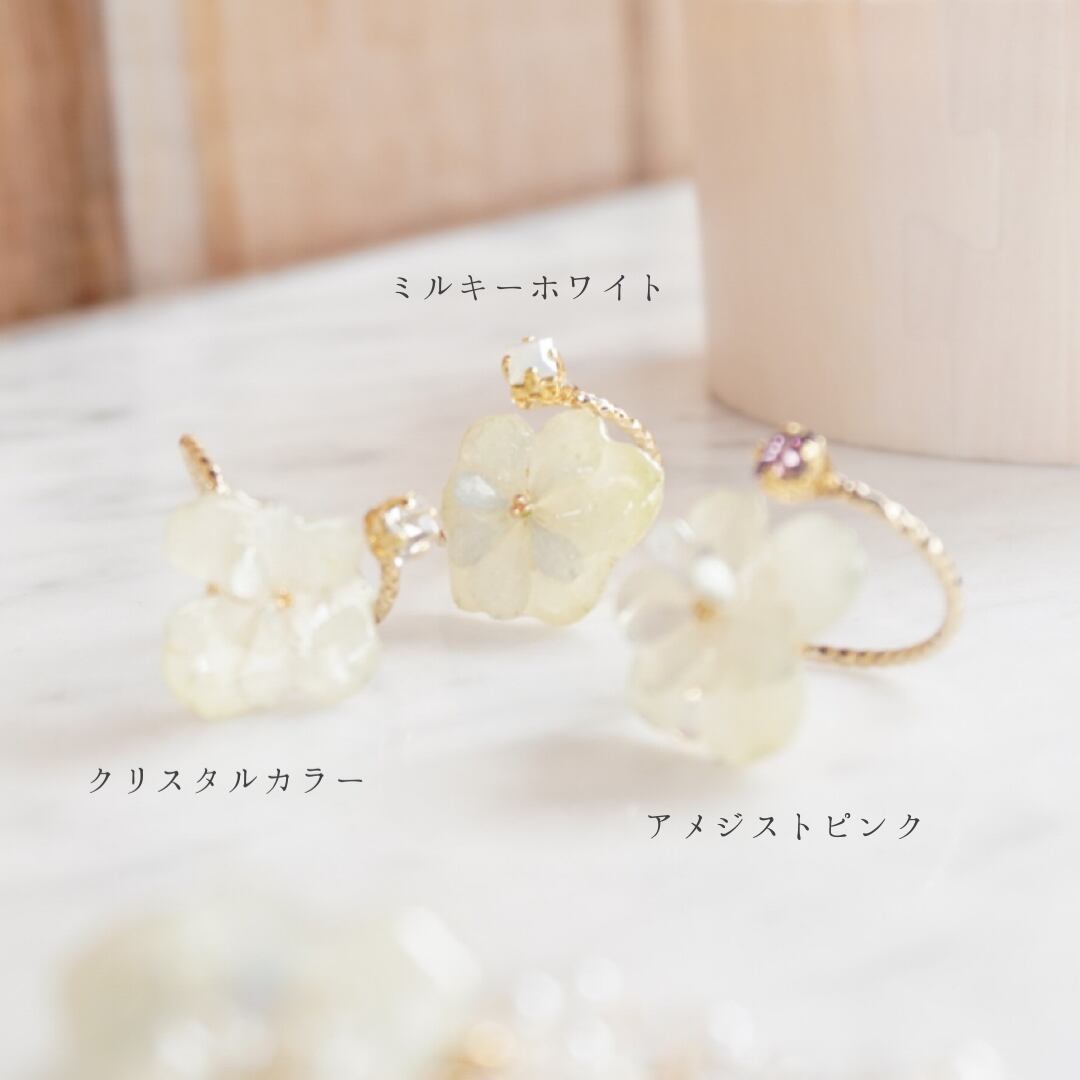 リング】紫陽花ミルフィオリ ―スワロフスキーー | TicTicmie..