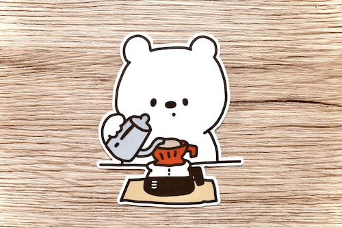 しろくまさんステッカー(コーヒー) しろくまさんステッカー(コーヒー)