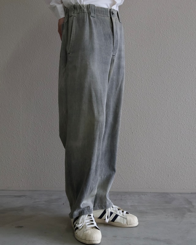【Y's】elastic waist wide slacks