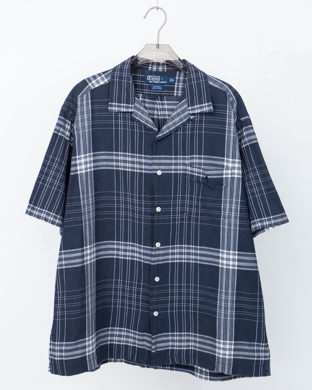 "Polo by Ralph Lauren" check pattern cotton open collar short sleeve shirt "CALDWELL"