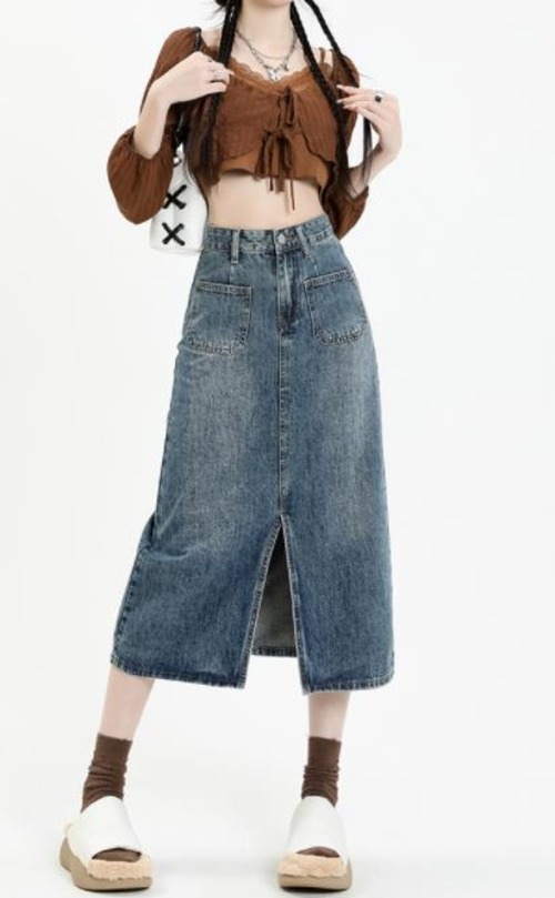 2023春夏新作 ボトムス 女 レディース ハイウエスト ロングスカート 台型スカート XS-2XL