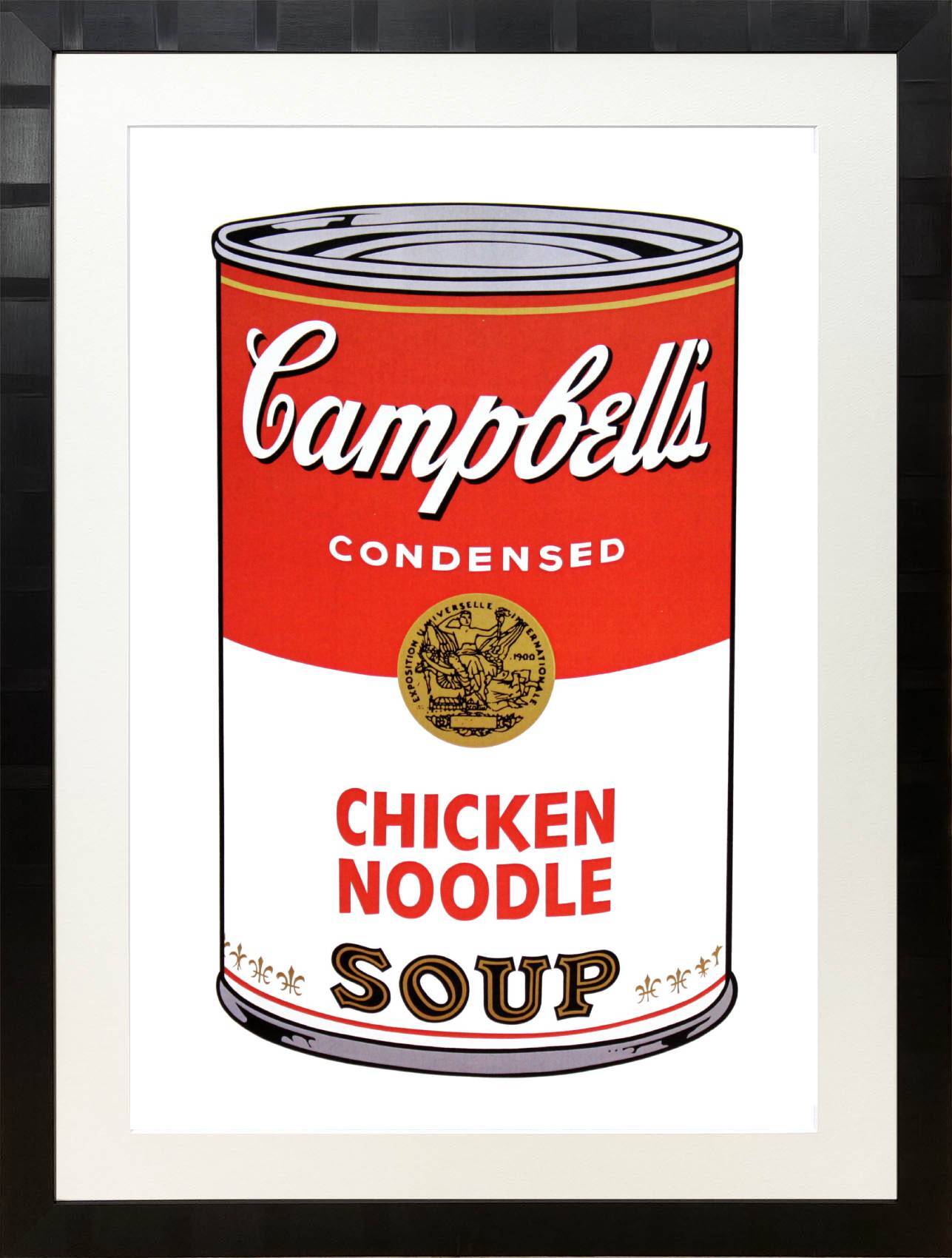 アンディ・ウォーホル「キャンベル・スープ(チキンヌードル)1968」展示用フック付大型サイズジークレ ポップアート 絵画