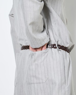 m's braque "ASSYMMETRIC ONE-SIDE LAPEL JUMP SUIT 〔NATURAL STRIPE〕"