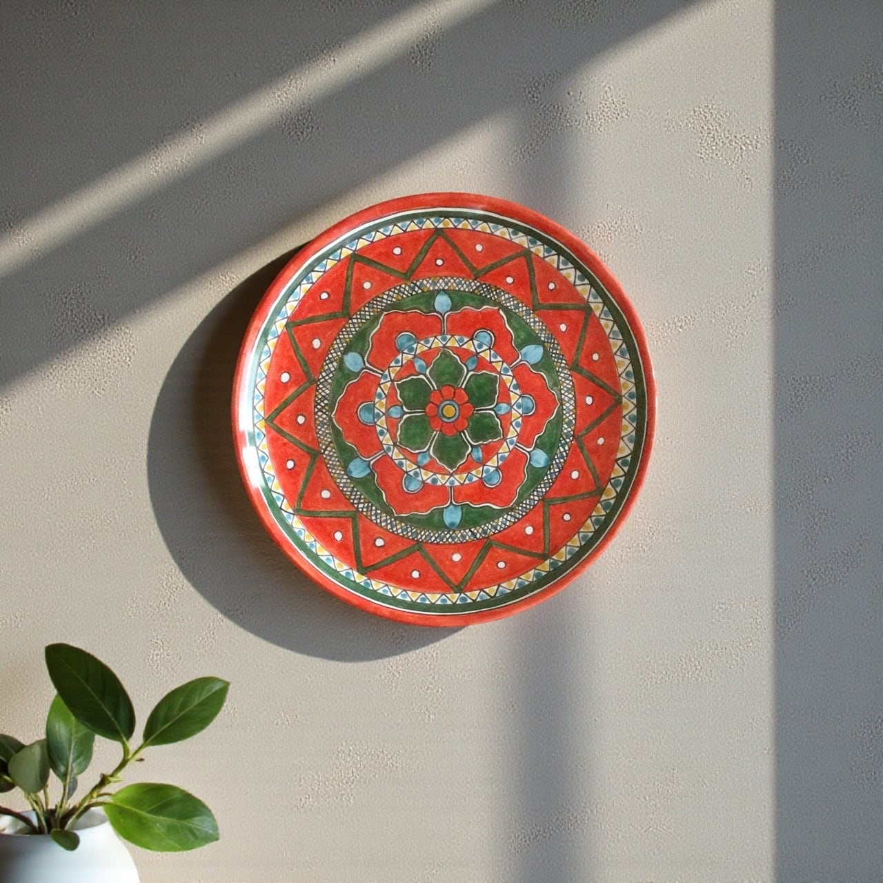 絵皿 26cm GEO001 マヨリカ焼き イタリア陶器 クリスマス 飾り皿