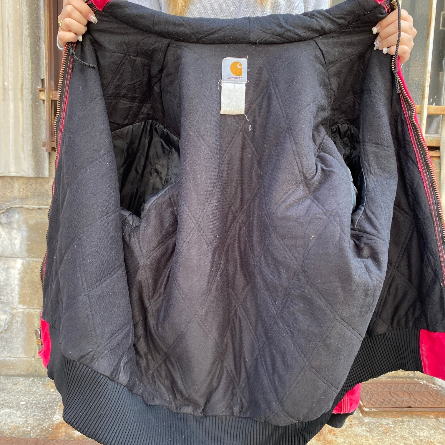 90年代 Carhatt カーハート ワンポイントロゴ ダック地 アクティブ