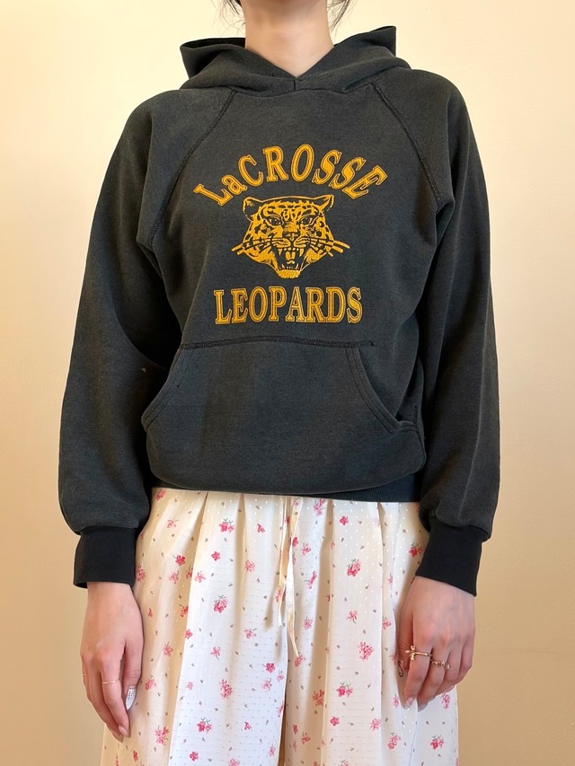 CU17-8 USED HOODIE "LaCROSSE LEOPARDS" -GRAY-