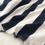綿100スペックボーダー鹿の子ニット生地-2m-curl tricot　S2X/5199●