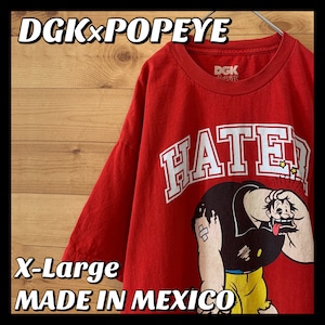 【DGK】 ポパイ コラボ Tシャツ POPEYE ビッグプリント XL