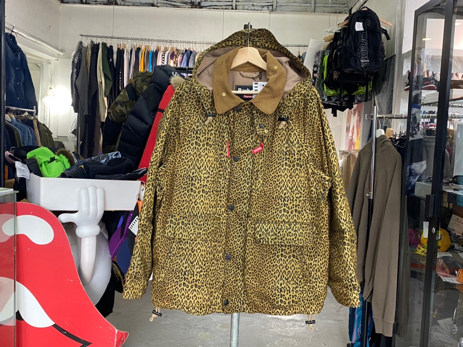 Supreme × BARBOUR LIGHTWEIGHT WAXED COTTON FIELD JACKET LEOPARD 