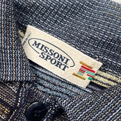 イタリア製 羊毛混 MISSONI SPORT ミッソーニスポーツ ボーダー 長袖 ポロニット 46/マルチ メンズ