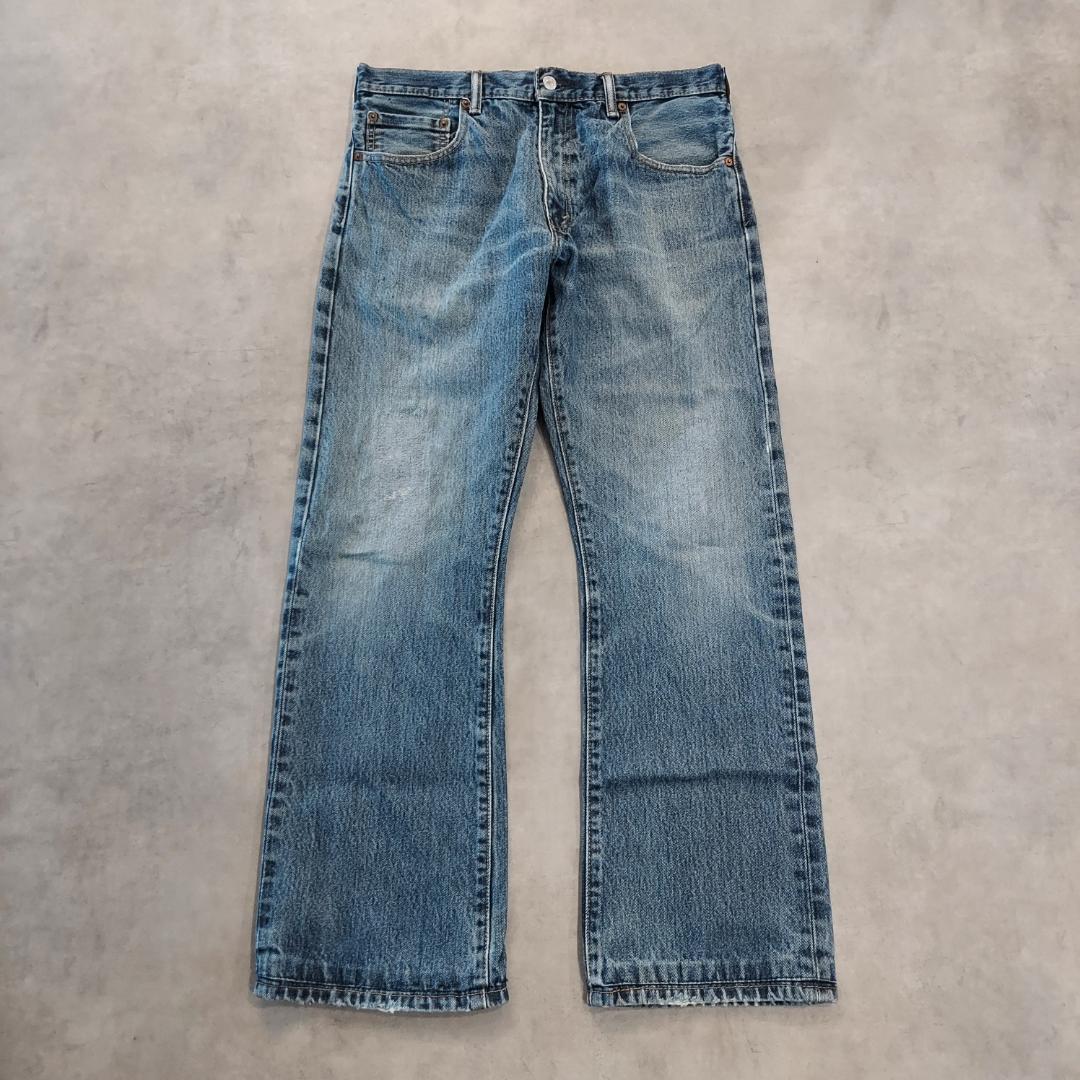 リーバイス517 Levis W34 フレア ブーツ青 古着 ヒゲ 22065