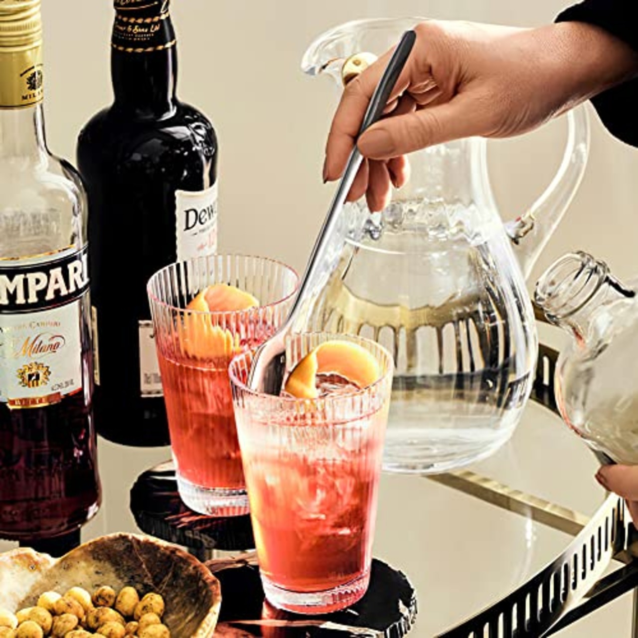 YFWOOD 長いスプーン 2本 23cm パフェスプーン ステンレス製バースプーン ロングスプーン マドラー アイスコーヒー用 お茶 アイスクリーム サンデー デザートスプーン 長いスプーン ソーダスプーン