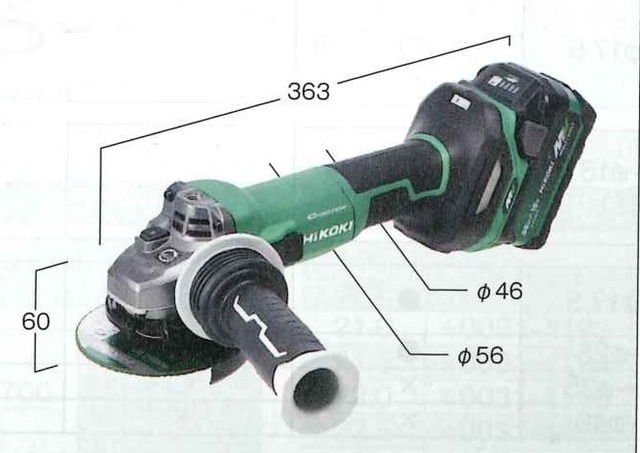 HIKOKI　コードレスグラインダー　G36　10DC（2XPZ) バッテリー2個付　