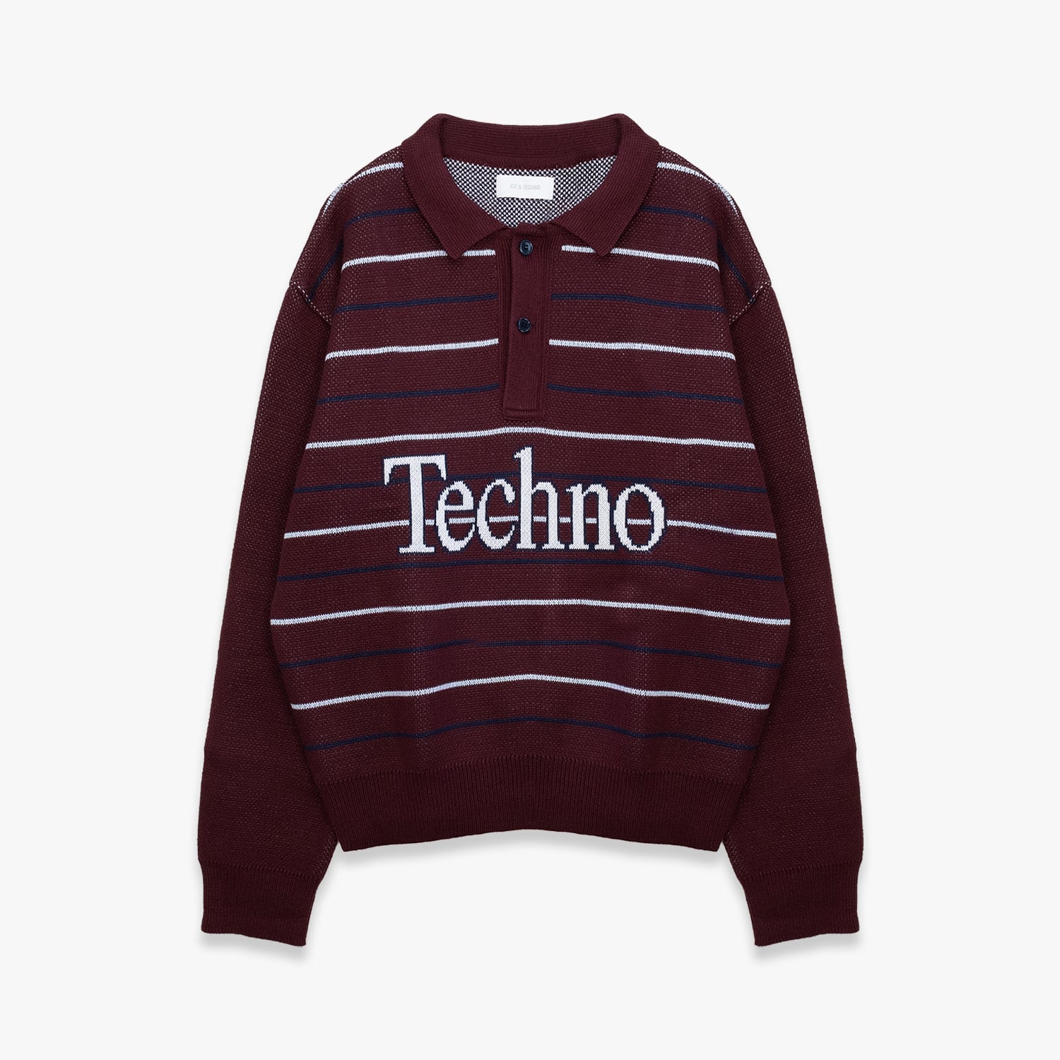 ICE & TECHNO 25AW TECHNO LOGOTYPE GAME KNIT (BURGUNDY)