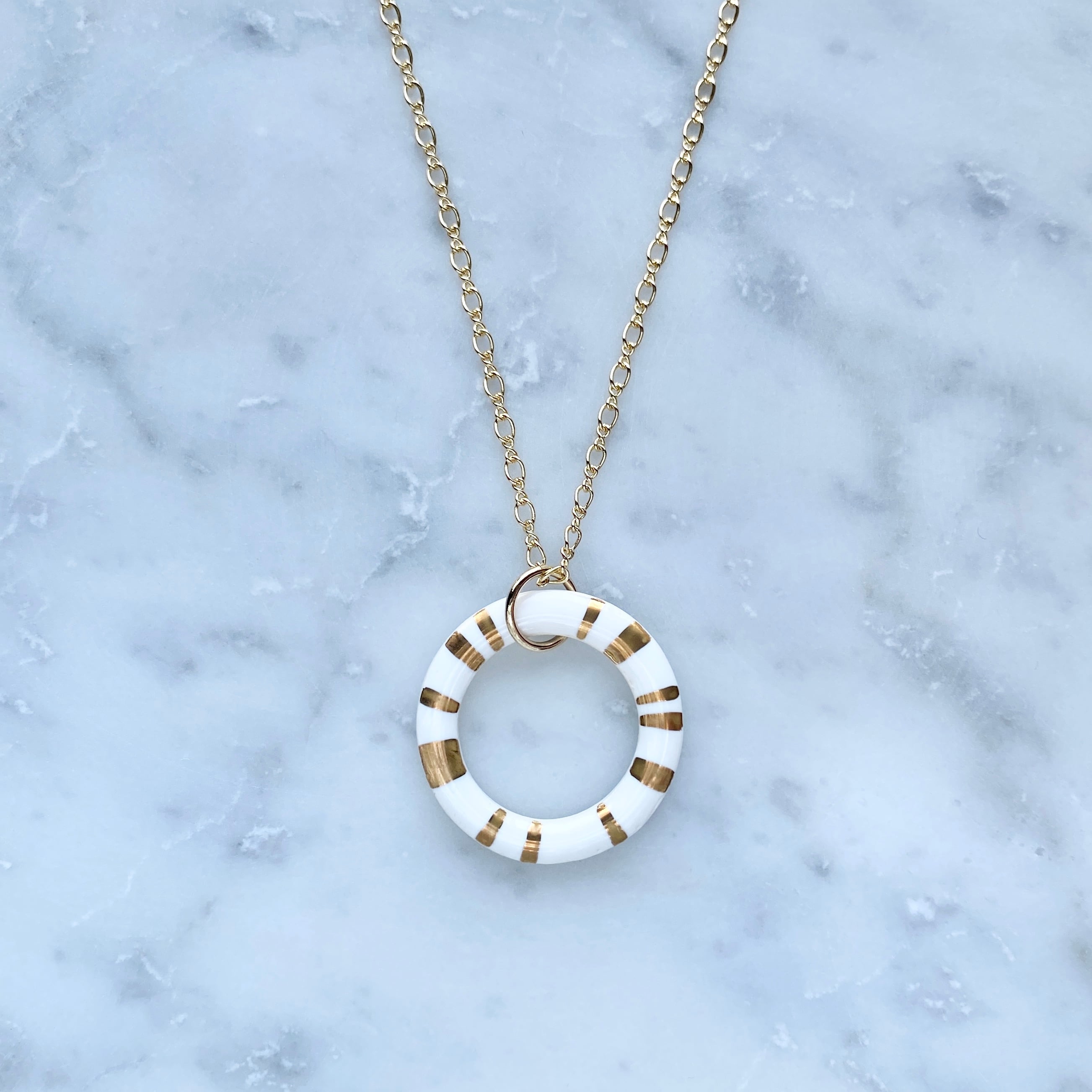 ネックレス Hi no Wa / 日輪 ホワイト｜陶磁器 アクセサリー湘南