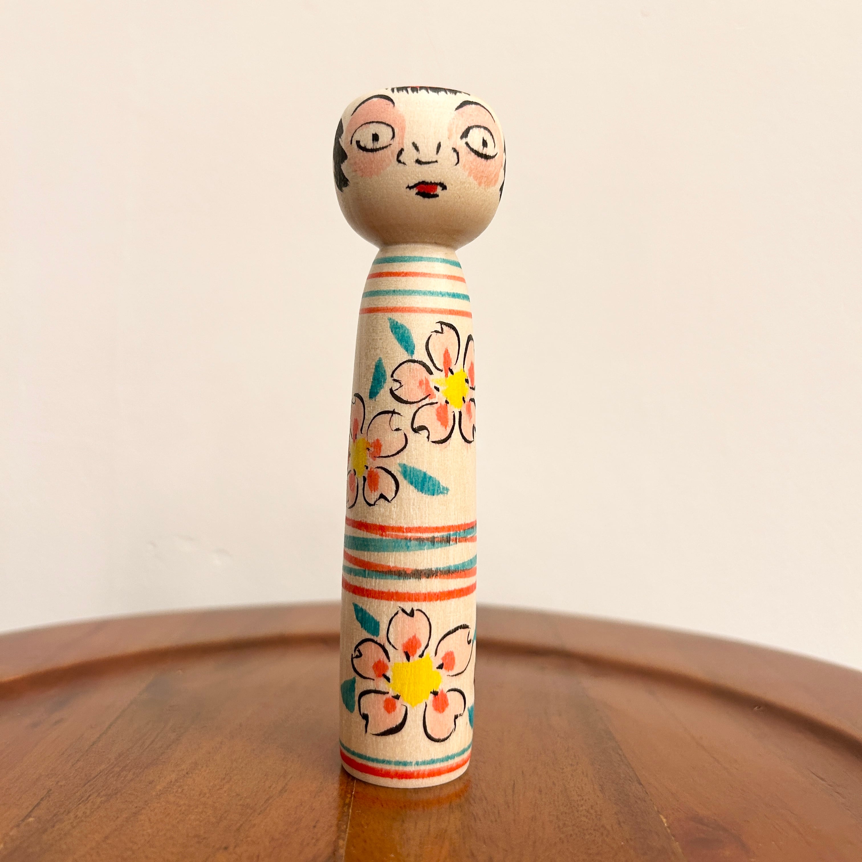 小林澄子工人：中ノ沢系】4寸 こけし 桜：12cm N12SK-92